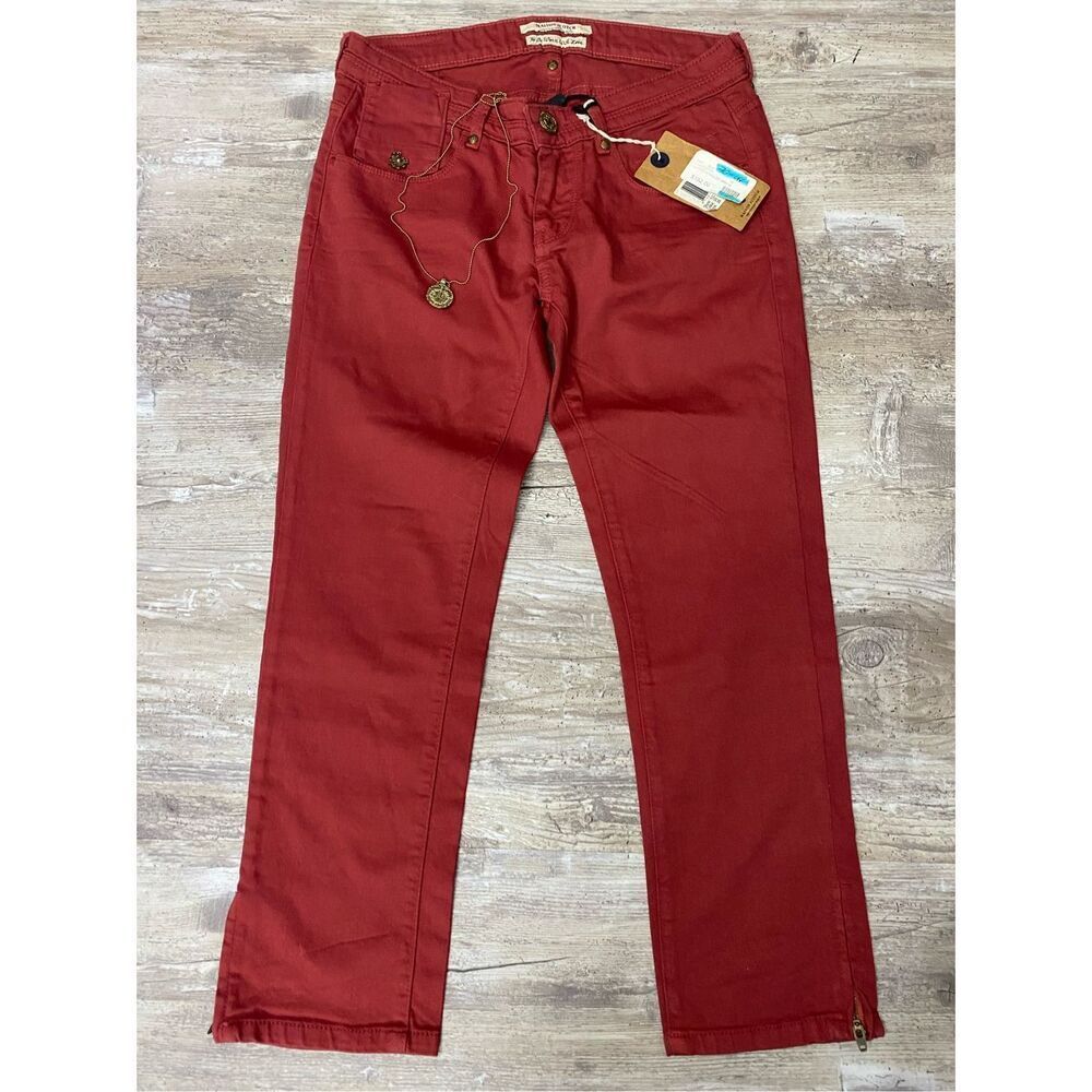 Maison Scotch La Parisienne Capri Zip Skinny Jeans Red Cropped Women’s Sz 26 NWT